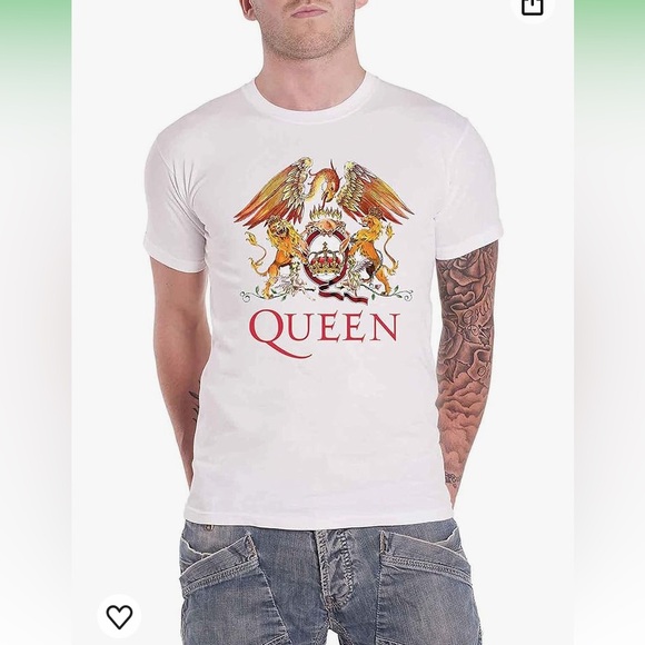 Rock Band Queen Classic Crest Music Graphic Tee Cream Color - Picture 3 of 10